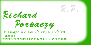 richard porpaczy business card